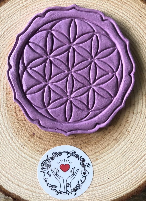 Fleur de Vie mauve rechargement pierres naturelles