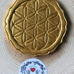 Fleur de Vie dorée rechargement pierre naturelles