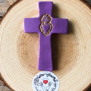 croix sacré coeur pourpre